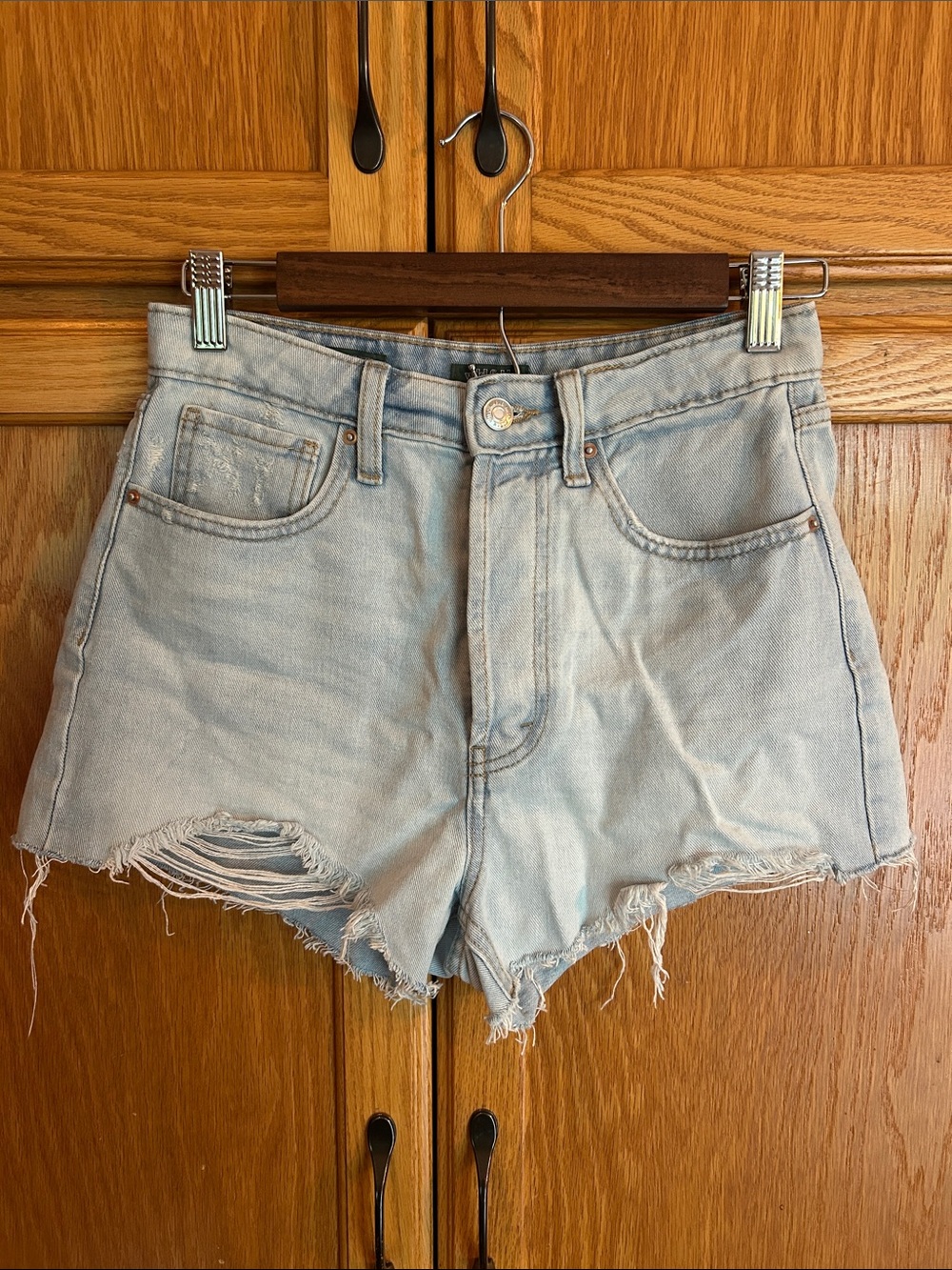 Wild Fable Highest Rise Light Wash Distressed Cutoff Denim Shorts
